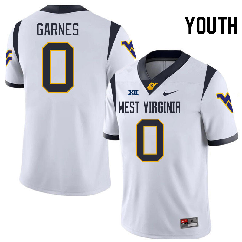 Youth #0 Ayden Garnes West Virginia Mountaineers College 2024 New Uniforms Football Jerseys Stitched